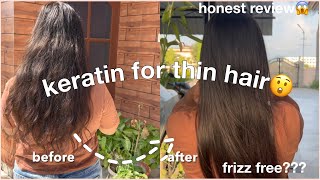 keratin hair treatment honest review for thin hair😱 [upl. by Haliehs]