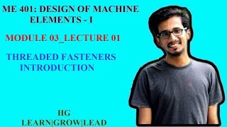 ME 401 DESIGN OF MACHINE ELEMENTS  IMODULE 3LECTURE 1 [upl. by Aldredge]