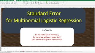 095 Standard errors for multinomial logistic regression in Excel [upl. by Notgnirrac]