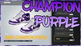 HOW TO MAKE Nike Dunk Low quotChampion Purplequot IN NBA 2K22 NBA 2K22 Shoe Creator [upl. by Peregrine]