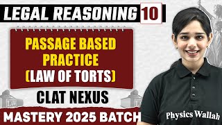 Legal Reasoning 10  Passage Based Practice Law of Torts  CLAT [upl. by Kreegar]