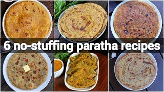 6 no stuffing paratha recipes  रोटी पराठा रेसिपी  easy paratha recipe without stuffing [upl. by Dilisio]