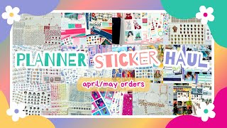 ✩ Planner Sticker Haul AprilMay Orders ✩  belleplannerco [upl. by Itsym]