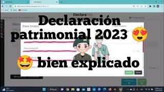 como hacer la declaración patrimonial 2023 paso a paso [upl. by Nelag]