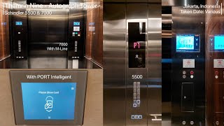 Schindler 7000 amp 5500 Traction Elevators at Thamrin Nine Autograph Tower Jakarta [upl. by Halland]