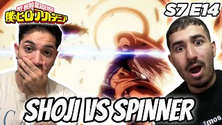 SHOJI VS SPINNER  MY HERO ACADEMIA SEASON 7 EPISODE 14 REACTION [upl. by Geordie]