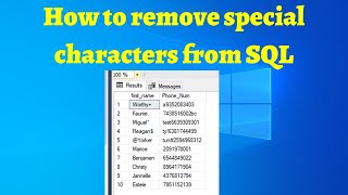 18 how to remove special characters from SQL [upl. by Brittan592]