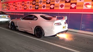 BEST OF Toyota Supra  Burnouts 2Step Accelerations amp Flames [upl. by Nievelt]