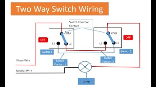 Two way switch Connection  Two Switch Wiring [upl. by Dhar167]