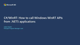 CSWinRT How to call Windows WinRT APIs from NET5 applications [upl. by Etselec571]