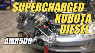 S4 E8 We install an AMR500 supercharger on the Kubota diesel powered Honda Insight [upl. by Naoh]