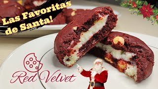 Galletas Red Velvet con Chispas y Relleno de Queso Crema  Receta Viral Paso a Paso [upl. by Aday]