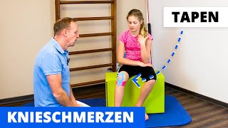 Knie TAPEN bei Schmerzen Morbus Osgood Schlatter Patellasehne  Anleitung zum Nachmachen [upl. by Eniamret]