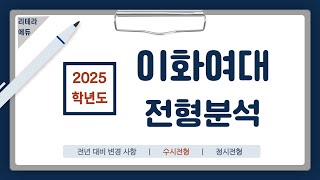 2025학년도 이화여대 신입학 전형계획안 2편수시전형 [upl. by Lacee148]