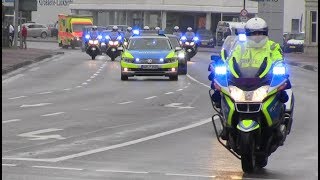 Ungeschnitten Polizeieskorte Bundespräsident in Aurich [upl. by Eemia]