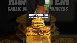 TASTIEST High Protein Garlic Bread Cheeseburgers 🔥🧄🍔 OVER 50g of Protein gymfood [upl. by Ierbua]