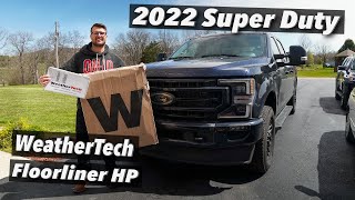 2022 Ford Super Duty Lariat  WeatherTech Floorliner HP Install [upl. by Steffie]