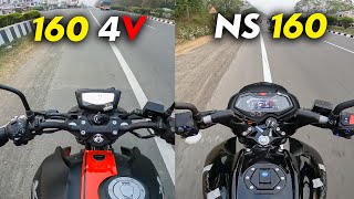 2024 Pulsar NS 160 vs Apache 160 4V Ride Comparison Review  Which one is Best 160cc Bike [upl. by Ienttirb]