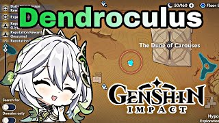 how to get dendroculus near in the dune of carouses  GENSHIN IMPACT Chellanvlogs [upl. by Lose]