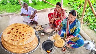 আজ দাদু আর আপনাদের সবার অনুরোধে নরম তুলতুলে আলুর পরোটা বানালাম  aloor paratha recipe [upl. by Esinej]