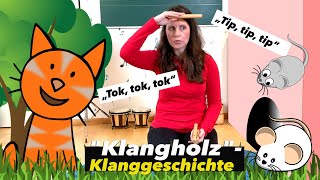 KLANGGESCHICHTE mit Klanghölzern  Maus • Katze  Für Kinder  Kita  Kindermusik  Floh im Ohr TV [upl. by Barbarese]