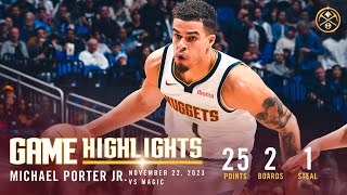 Michael Porter Jr Scores Second 25 Point Game Of The Season [upl. by Post]