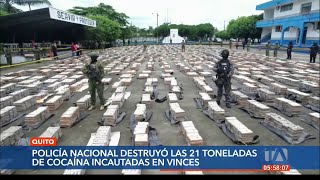 La Policía destruyó las 21 toneladas de droga incautadas bajo extremas medidas de seguridad [upl. by Bedelia720]