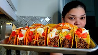 Making Taco Bell crunchy tacos at home EASY cooking [upl. by Hammerskjold452]