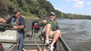 Flying Silver Carp on Wabash River in Indiana [upl. by Aldarcie924]