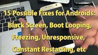 ANDROID PHONES BLACK SCREEN KEEPS RESTARTING BOOT LOOP FROZEN UNRESPONSIVE 15 Solutions [upl. by Assyle]