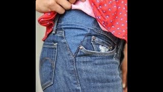 How to alter  Resize Waist In JeansDIY [upl. by Travis]