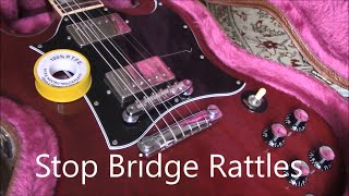 Stop Gibson bridge rattle tune o matic fix buzz [upl. by Novel]