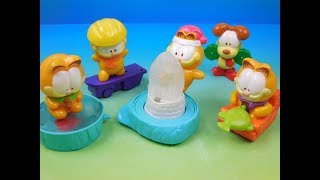 2014 GO GO GARFIELD CHRISTMAS FULL SET OF 5 KFC COLLECTORS MEAL FIGURES VIDEO REVIEW [upl. by Pinter]