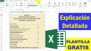 ESTADO DE PERDIDAS Y GANANCIAS en Excel plantilla gratis [upl. by Gratianna657]