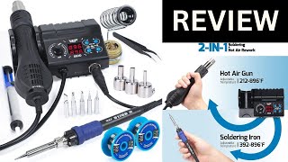 WEP Soldering Iron Station 2IN1 SMD Hot Air Rework Station [upl. by Aihsatsan647]