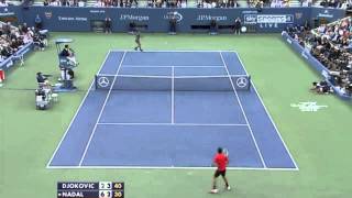 The best point ever  Djokovic vs Nadal 54 rally US Open Final 2013  62 36 64 61 HD [upl. by Retniw744]