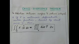 GAUSS DIVERGENCE THEOREM [upl. by Neelie]