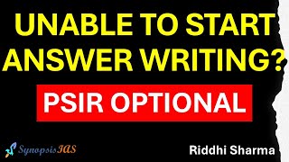 PSIR optional How to start answer writing by Riddhi Sharma [upl. by Reede]