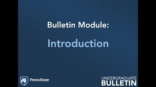 Bulletin Module  Introduction [upl. by Ahsenom]