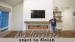 DIY Shiplap Electric Fireplace Build with Mantel [upl. by Rhett625]