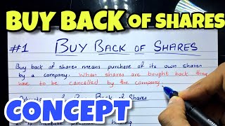 1 Buy Back of Shares  Concept  BCOM  CMA  CA INTER  By Saheb Academy [upl. by Nenerb841]