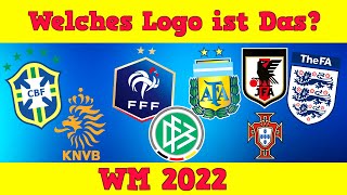 Erkennst du die Nationalmannschaften am Logo 🤔 WM 2022  Fußball Quiz [upl. by Niffirg89]