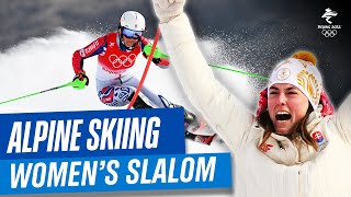 Alpine Skiing  Womens Slalom  Run 1amp2  Full Replay  Beijing2022 [upl. by Hortensia]