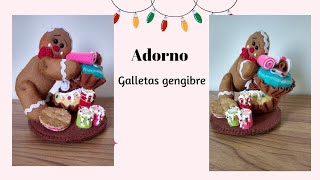 adorno galleta gengibre  ¡¡ hecho con poquito material   con moldes [upl. by Lihp]