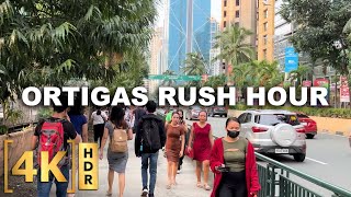 Rush Hour Walk Around Ortigas Center  4K HDR  Walking Tour  Pasig City Philippines [upl. by Anamor]