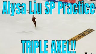 Alysa Liu SP wTRIPLE AXEL Official Practice 2019 Geico US Figure Skating Championships [upl. by Nandor]