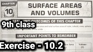 9th class  Maths  10Surface Areas And Volumes chapter  Exercise  102  All sums and problems [upl. by Belshin490]