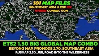 ETS2 150 BIG Map Combo  Promods 270 RusMap 250Beyond Map Southeast Asia Fix amp More Guide [upl. by Adni88]