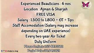 URGENT Vacancies for Beauticians amp Henna Artists  PartTime amp FullTime  Shabus Vlog [upl. by Nnyleve]