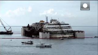 Costa Concordia timelapse salvage operation from dawn till dusk [upl. by Odeen]